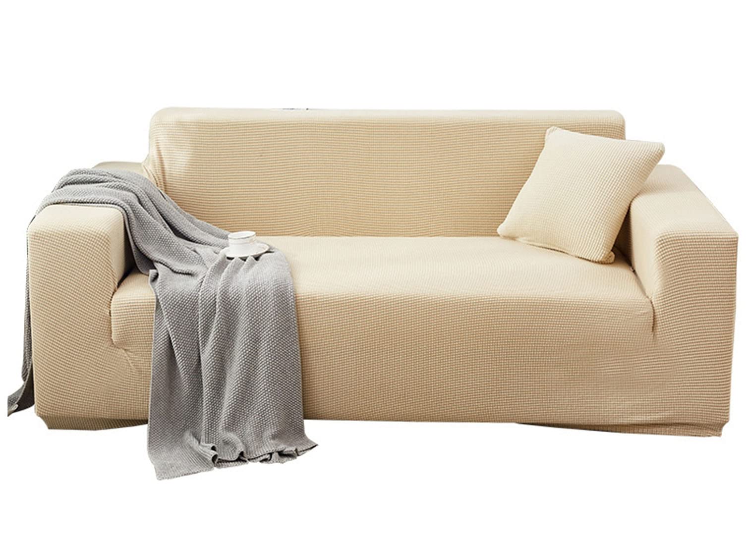 Housse canapé extensible jacquard protection meuble salon 1 place