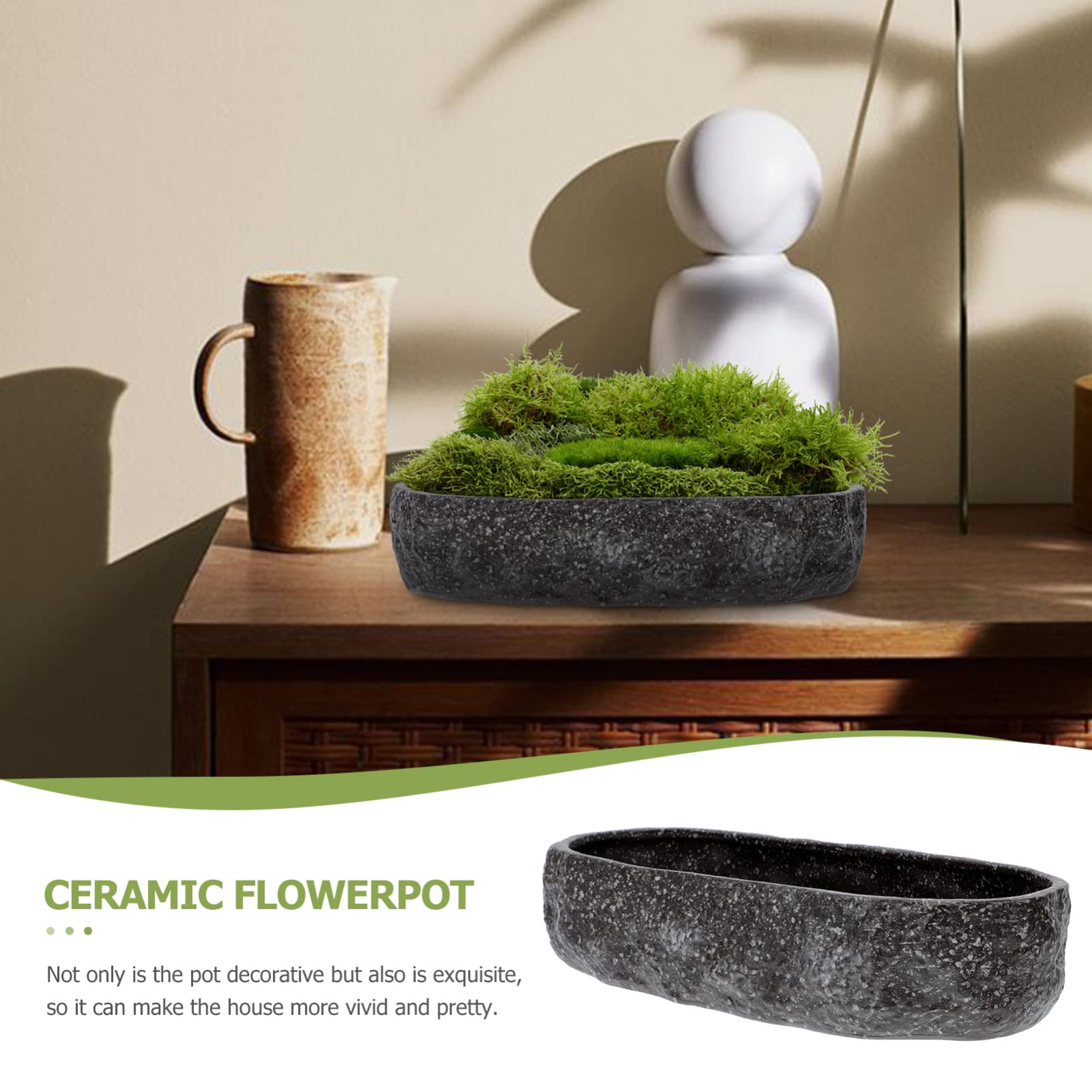 BESPORTBLE 1kawałek Ceramiczny Doniczkowy Pot Do Hydroponiki Bez Otworów Idealny Do Narcisów i Roślin Wodnych Stylowy Dekoracyjny Element Ogrodu