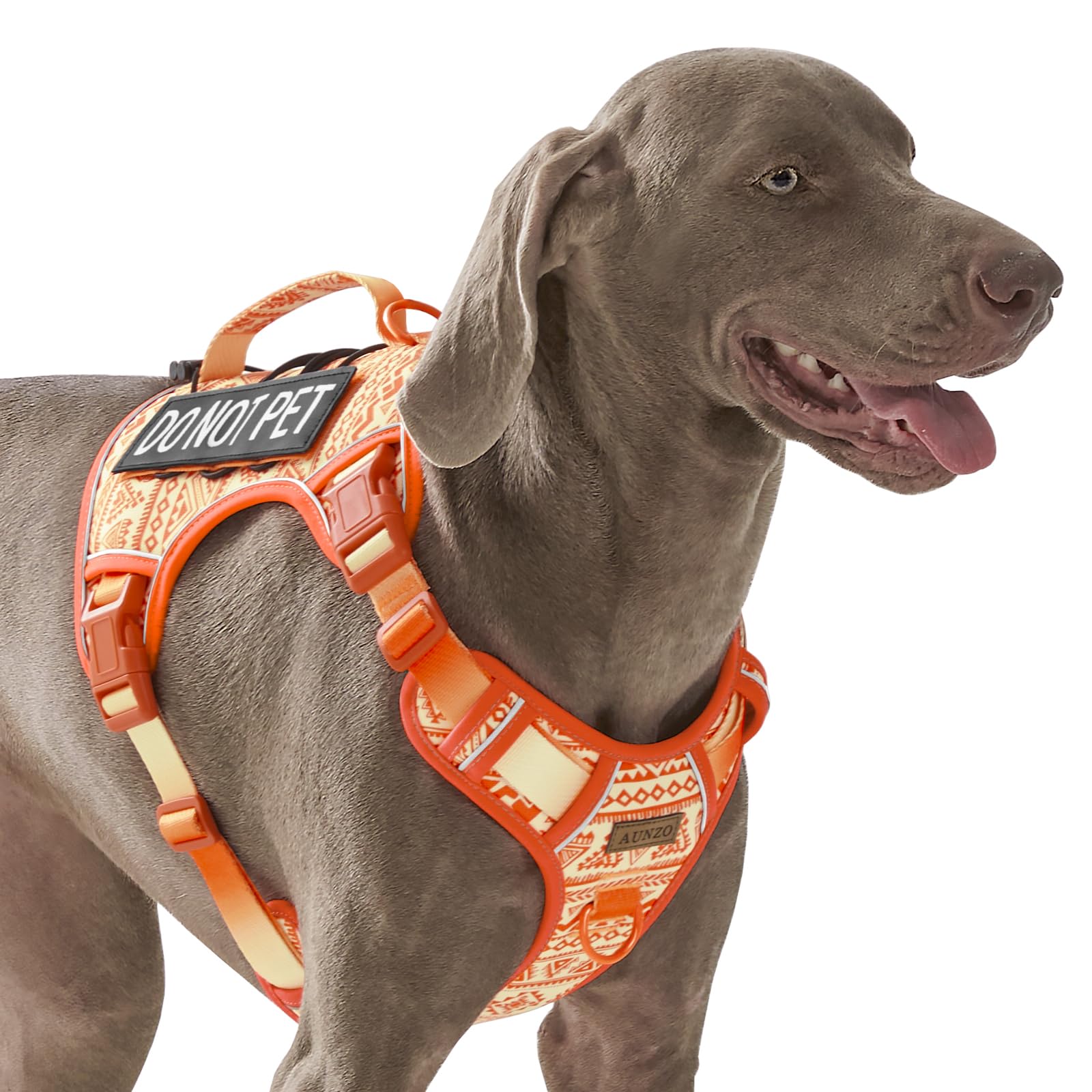 AUNZO Orange Tactical Dog Harness