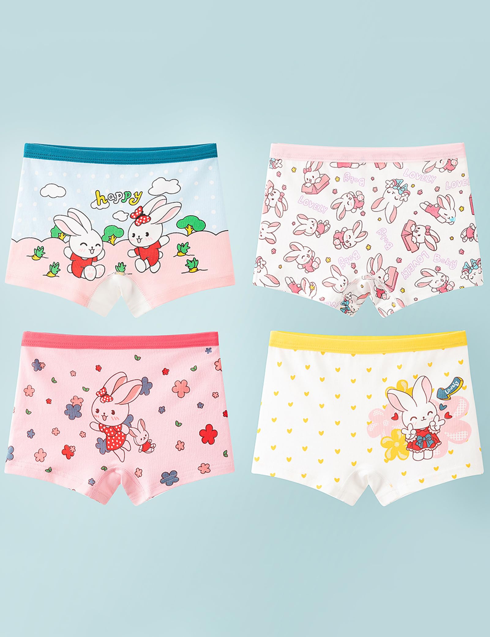 Kiench Lote de 12 Boxer Fille Coton Culotte Shorty Enfant