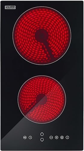 Empava Estufa eléctrica de 3000 W, 2 quemadores, estufa eléctrica infrarroja integrada para cocina, 208  240 V con cable duro, sin enchufe,