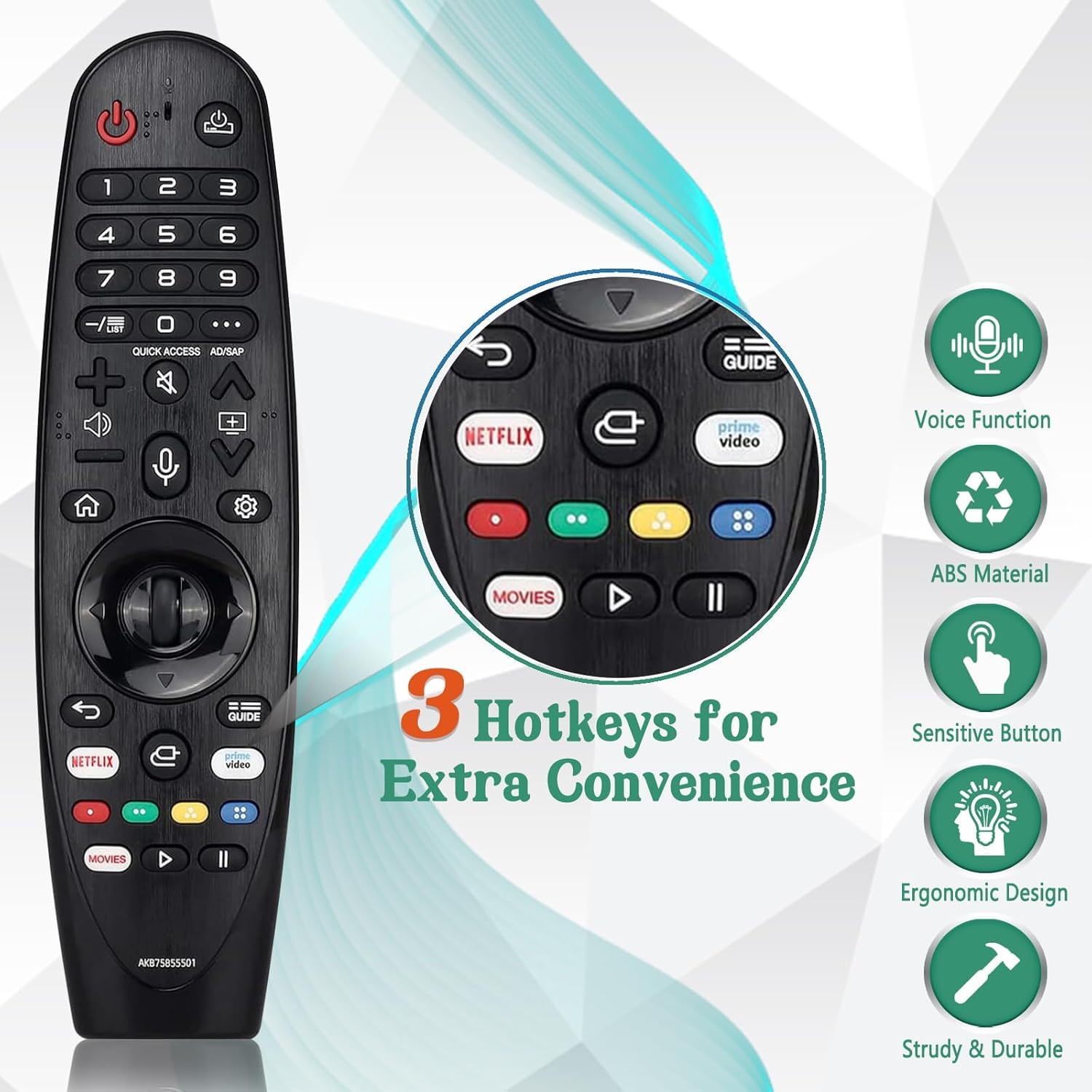 Télécommande Magic Control Originale LG Pour TV Smart - Modèle MR21GC - Compatible OLED55C15LA