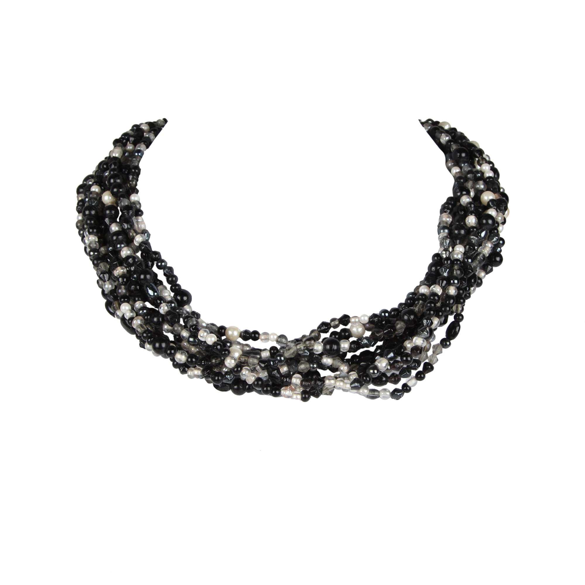 DCA Glass Women Necklace (Black-White) (B01KO7NUS2) Amazon Price History, Amazon Price Tracker