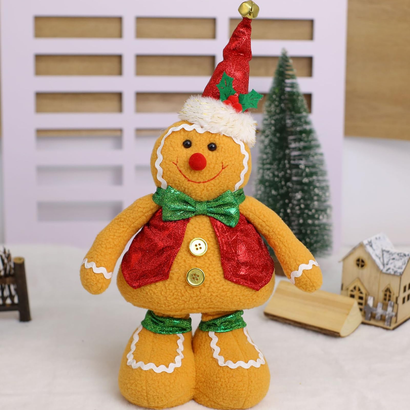 Weihnachtsplätzchen Plüschdekorfigur mit ausziehbaren Beinen, B