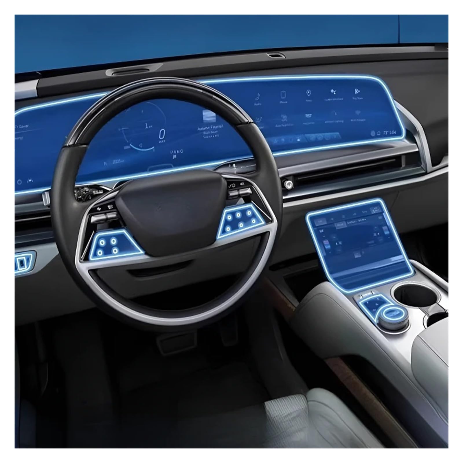 Navigation Schutzfolie Für Cadillac Für VISTIQ 26 Modelle Dashboard Multimedia GPS Konsole Navigation Transparent Schutz Film(Left Hand Drive)