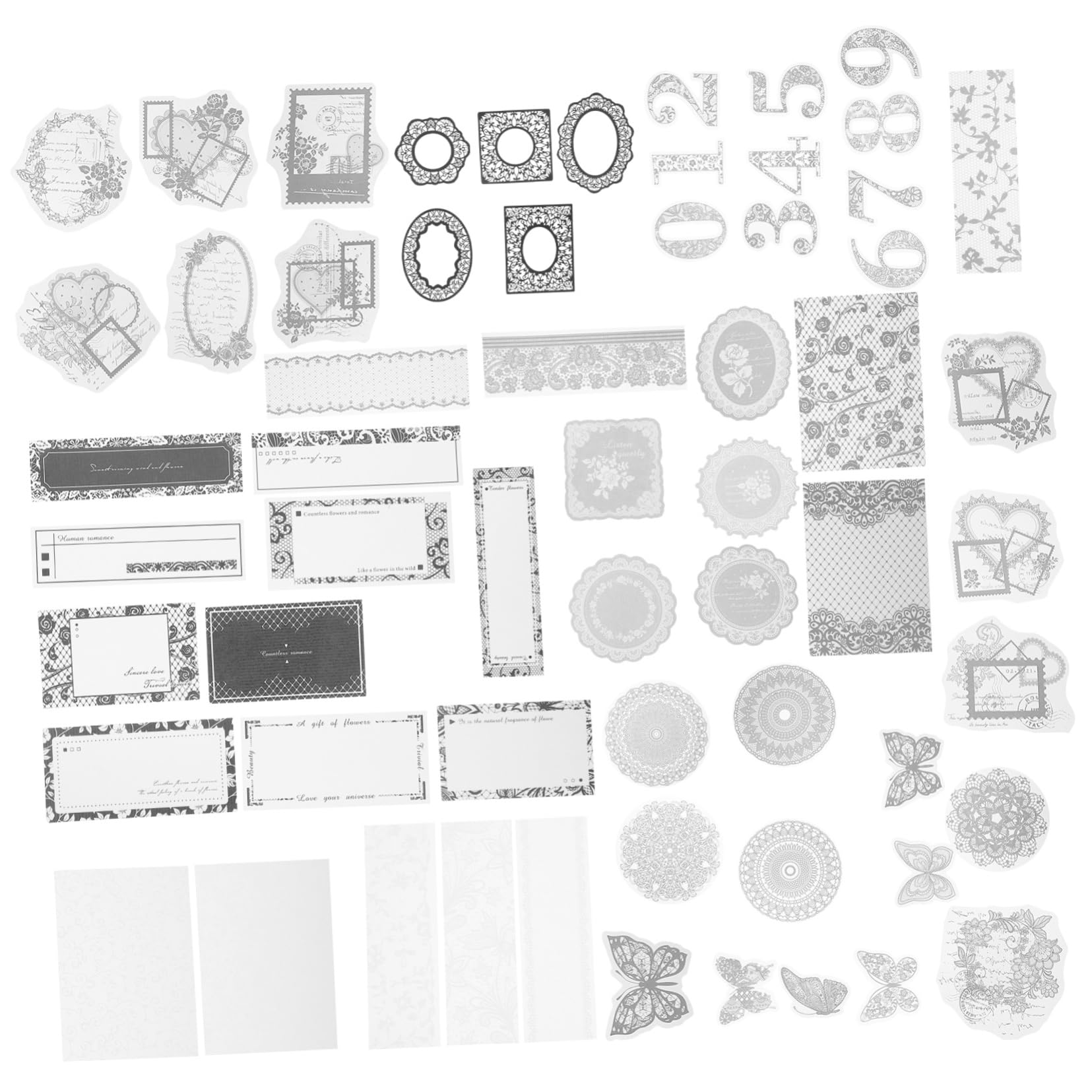 Housoutil 3 Set Adesivi Decorativi Per Scrapbook E Diario Decorazione Carta Per Album Fotografici E Progetti Fai Da Te Materiale E Stampa Hd 100 Pezzi * 3