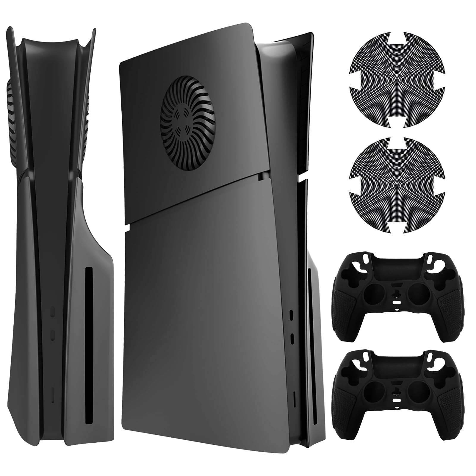 Faceplate for PS5 Slim Disc and Digital Edition with Cooling Vent and Dust Filter Hard Shockproof Anti-Scratch ABS
