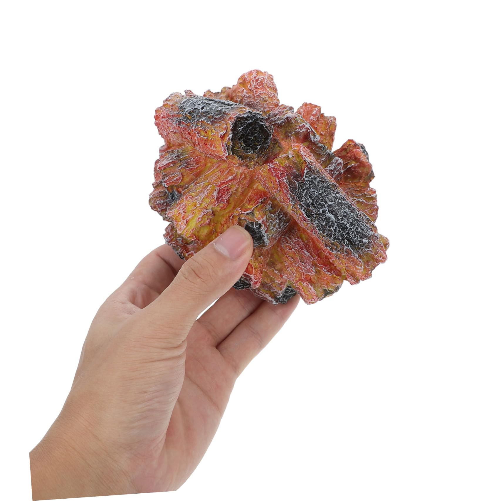 Gadpiparty 2 Piezas Lámpara de Ambiente de Carbón Artificial de Resina, Lámpara Nocturna LED de Efecto Llama Realista, Ligera, Abs, 3 Pilas AAA No Incluidas, para Camping y Navidad