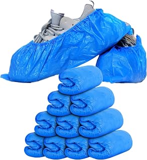 100 Pack Shoe Covers Disposable Non Slip,Water Resistant,Durable Recyclable, Booties Shoes Cover Thick Shoe Protectors for Indoor Carpet Workplace Floor Carpet Protection, One Size Fits All