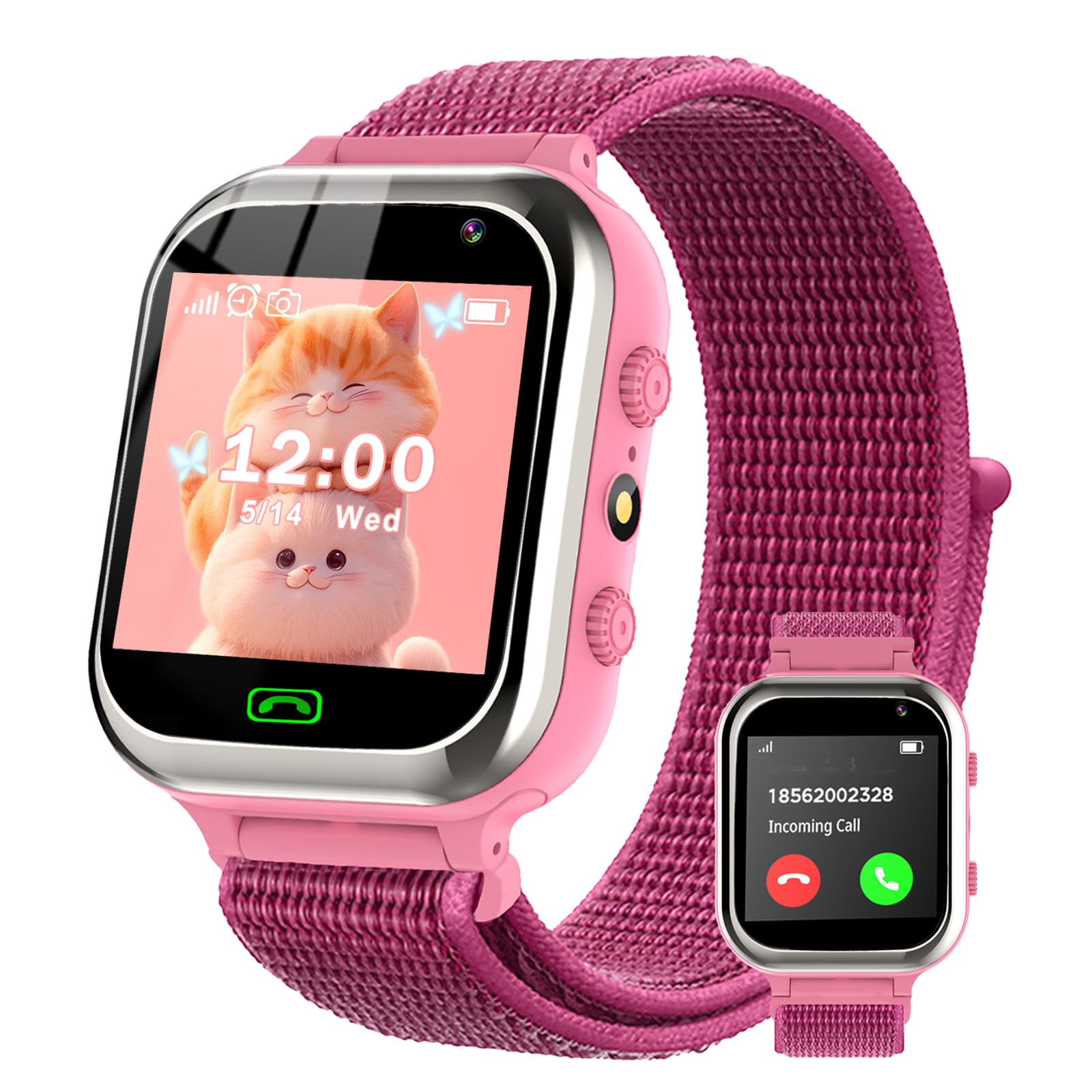 kaacly Kids Smart Watch for Boys Girls with Phone Call SOS Alarm Camera Music Smart Watch for Children Birthday Gifts