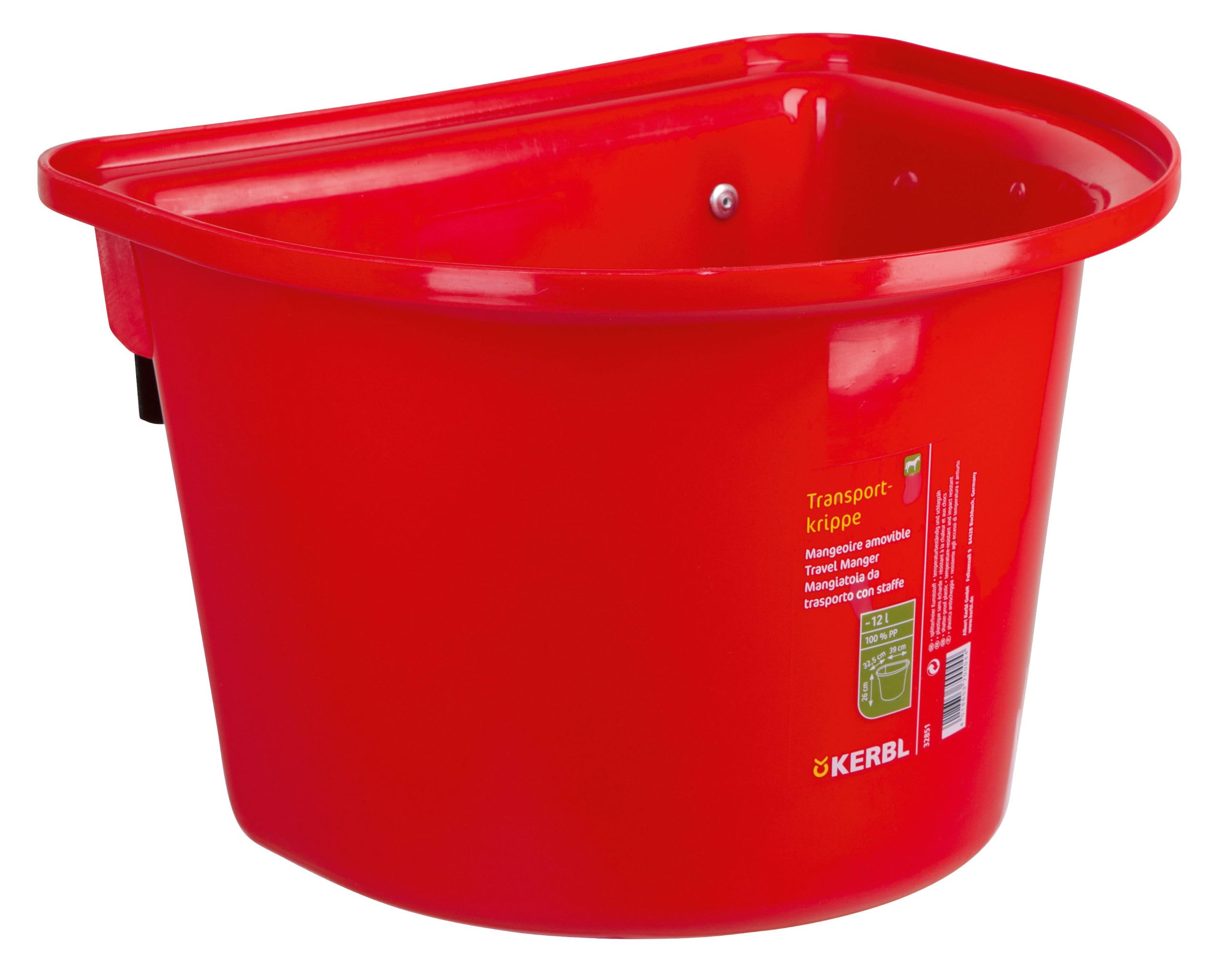 Kerbl Pesebre de Transporte con Asa para Colgar Rojo