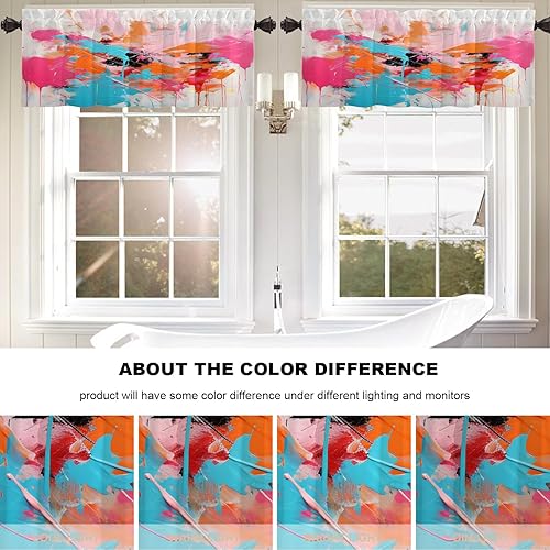 Miniatura 203 de Cenefas de cocina modernas con patrón de cobre marrón dorado para ventanas, cenefas opacas abstractas de marcas de arañazos y cortinas opacas