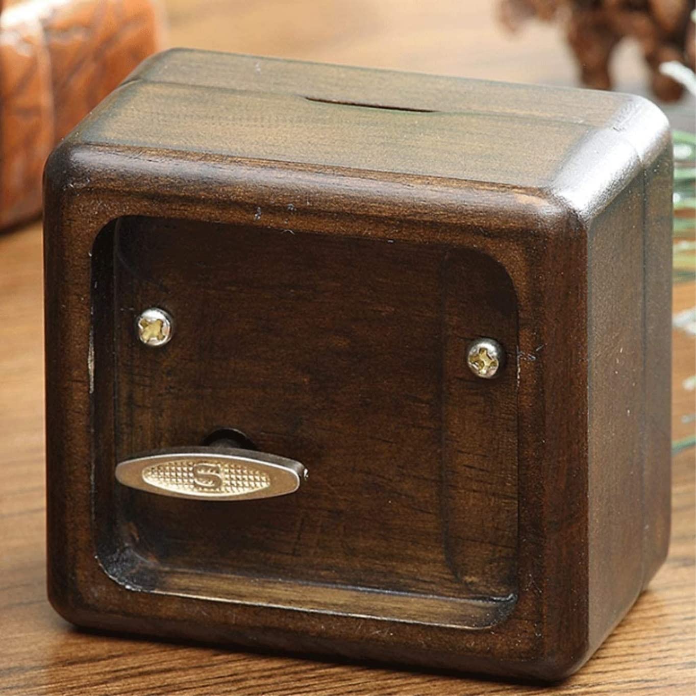 Caja De Musica Caja Musical Caja De Música Grabada De Madera Maciza, Caja De Música Portátil con Conos De Pino Tallados para Navidad, Vacaciones, Cumpleaños Caja Musical Navidad