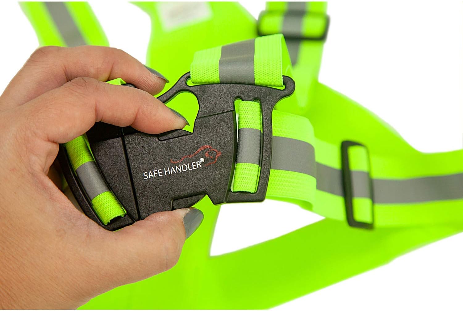 Exclusive SAFE HANDLER Reflective Fluorescent Belt | 360 º Fluorescent Visibility, Lightweight, Reusable, Adjustable, Easy to Wear (Orange & Yellow 2 PACK)