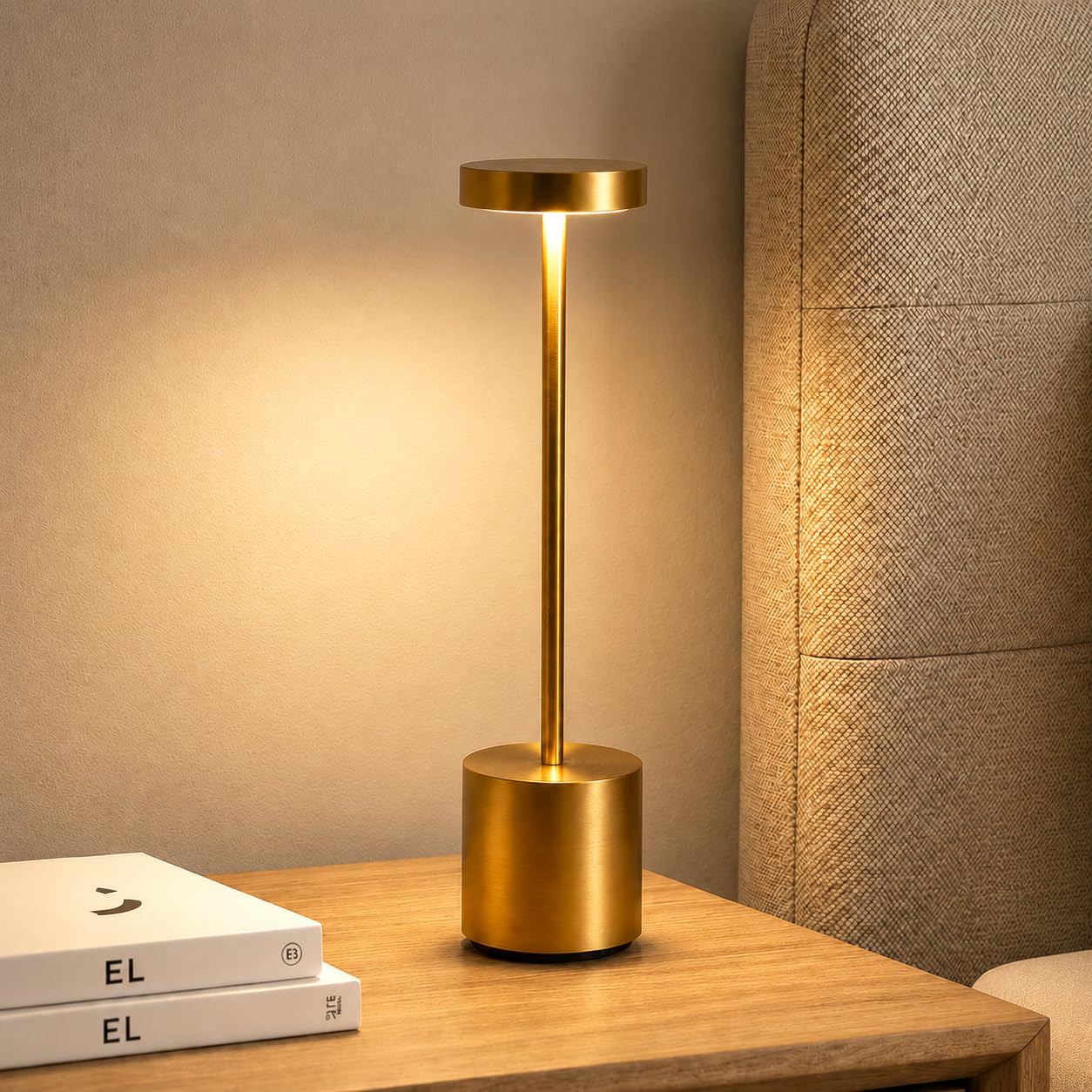 One94Store Rechargeable Cordless Metal Table Lamp, Touch Control LED Desk Lamp, IP54 Waterproof Portable Night Light for Bedroom, Living Room, Restaurant, Café, Patio & Outdoor Use