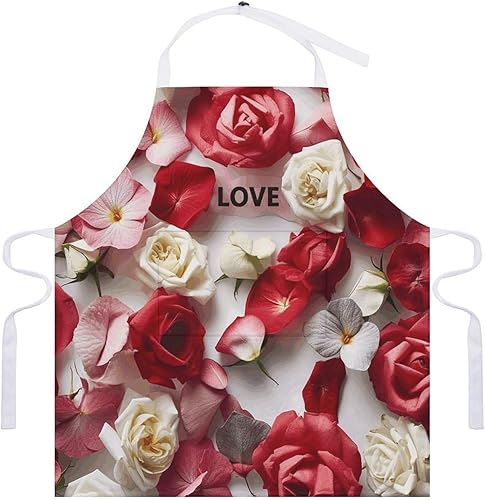 Miniatura 7 de Paper Among Flowers Apron Waterproof Adult Bib Apron with Pockets Chef Aprons Long Style Women Men Aprons for Home Kitchen Cooking Baking Gardening