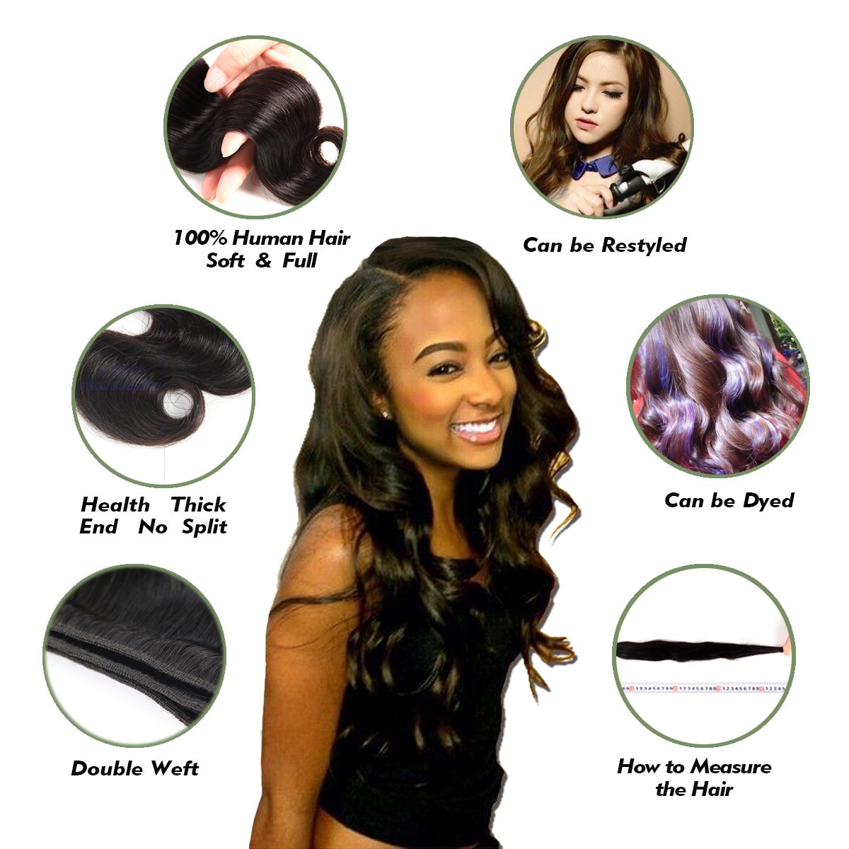 Amazon.com : ISEE Hair 8A Unprocessed Brazilian Virgin Body 