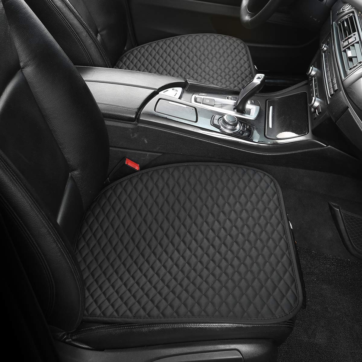 GIANT PANDA Fundas para asientos de coche en piel PU, con 1 par de alfombrillas delanteras para el conductor y 1 funda para el asiento trasero, universales, adecuadas para el 90% de los vehículos