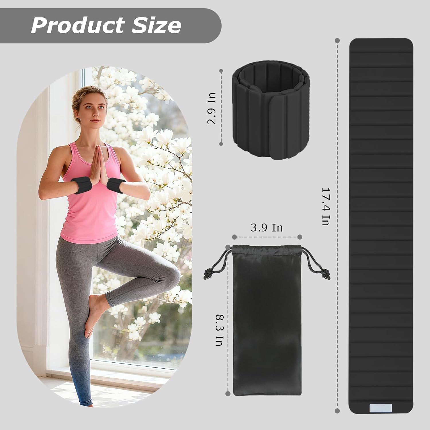 Magnetic Wrist Ankle Weights – Adjustable Ankle and Wrist Weights for Women & Men – 2 Pack (1LB Each) Stackable Magnetic Silicone Arm Bands Non-Slip, Waterproof, Easy Wear – Ideal for Pilates, Yoga, Running & Walking
