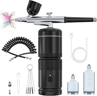 Airbrush Kit - Auto Handheld Airbrush Rechargeable Airbrush Compressor Nail Airbrush Machine - Airbrush Set Portable Wireless Air Brush for Nail Art Barber Makeup Model Painting Cake Decor