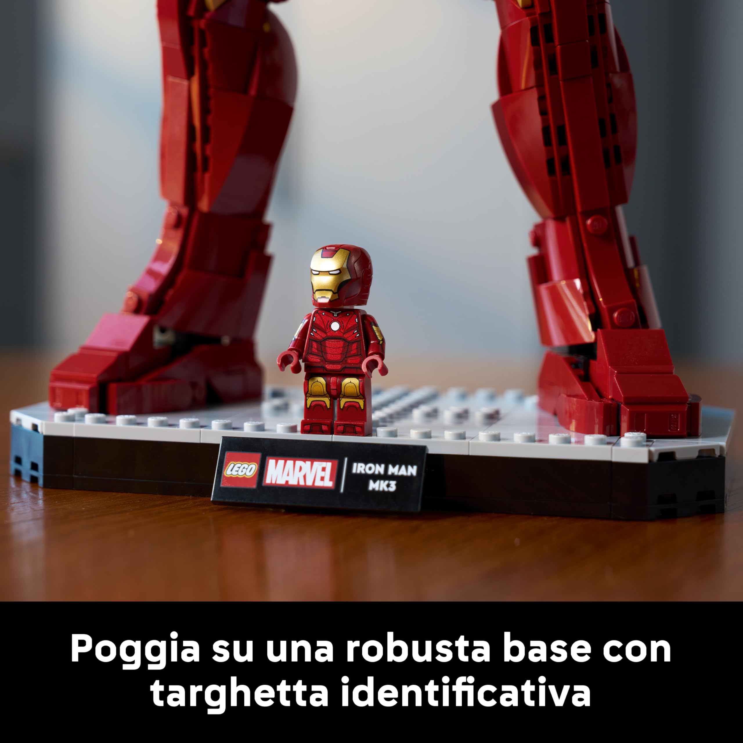 LEGO | Marvel Iron Man Mark 3 Edizione del Collezionista - Kit di Modellismo Action Figure Avengers da Esposizione per Adulti - con Minifigure e Reattore ad Arco - Regalo da Collezione per Fan - 76344