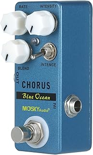 Mingzhe Blue Ocean Chorus Pedal de Efeitos de Guitarra Chorus/True Bypass Rate + Blend + Intensity + Intence
