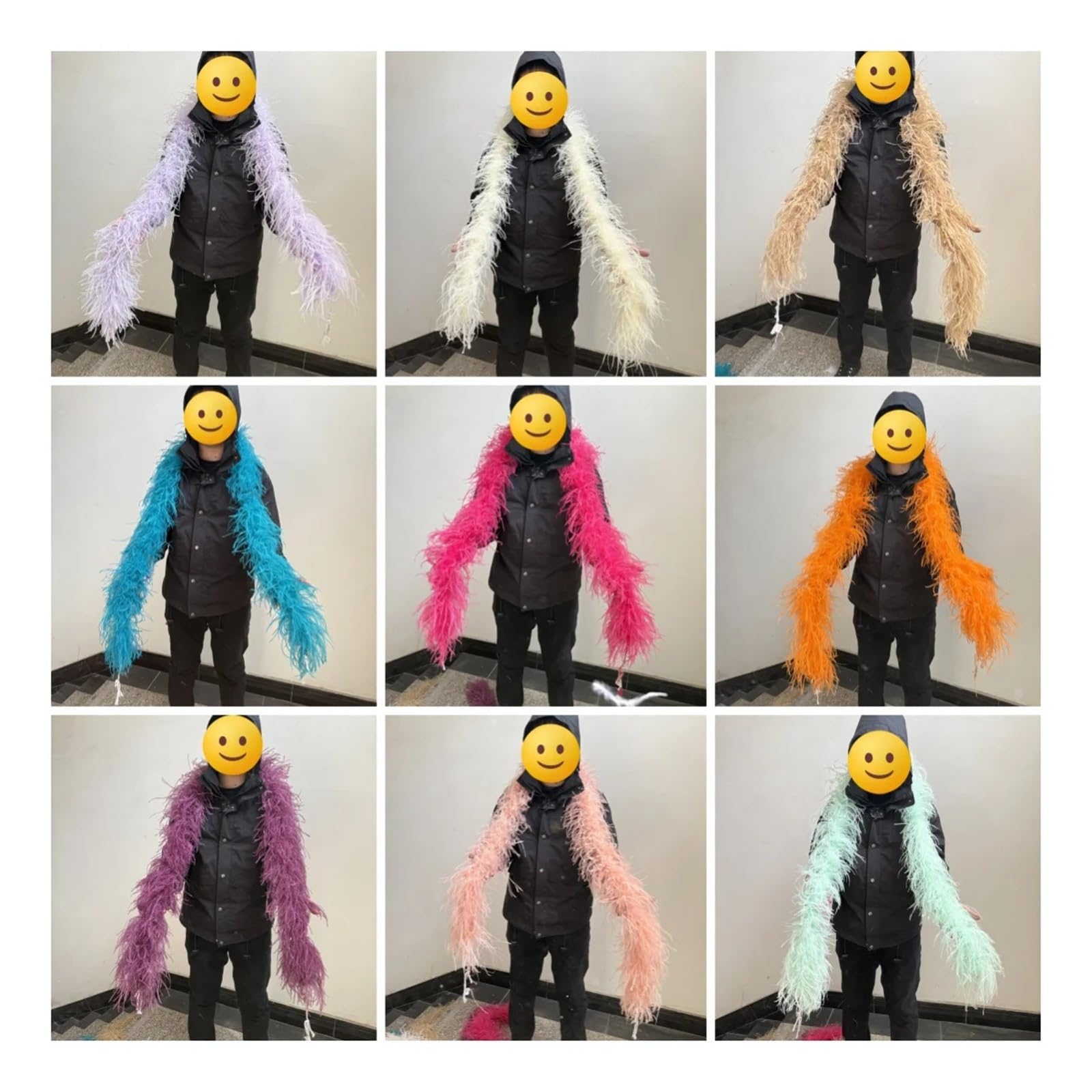 Bunte Federboas Straußenfeder-Boa-Schal, Flauschige Plumas-Boas, Schals, Hochzeitsdekoration, DIY-Party, kreatives Kleidungshandwerk(Color 36)