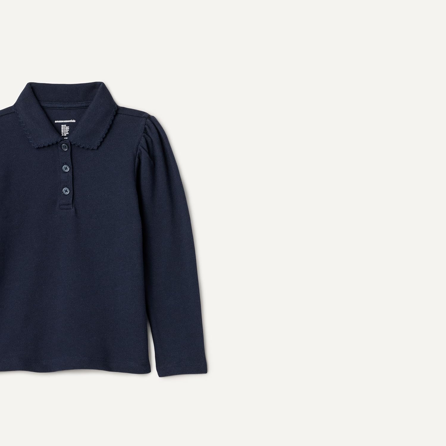 Amazon Essentials Girls and Toddlers' Uniform Pique Long Sleeve Polo Shirt - Image 2