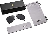 Vista 6 de SOJOS Classic Aviator Polarized Sunglasses for Men Women Vintage Retro Style Negro