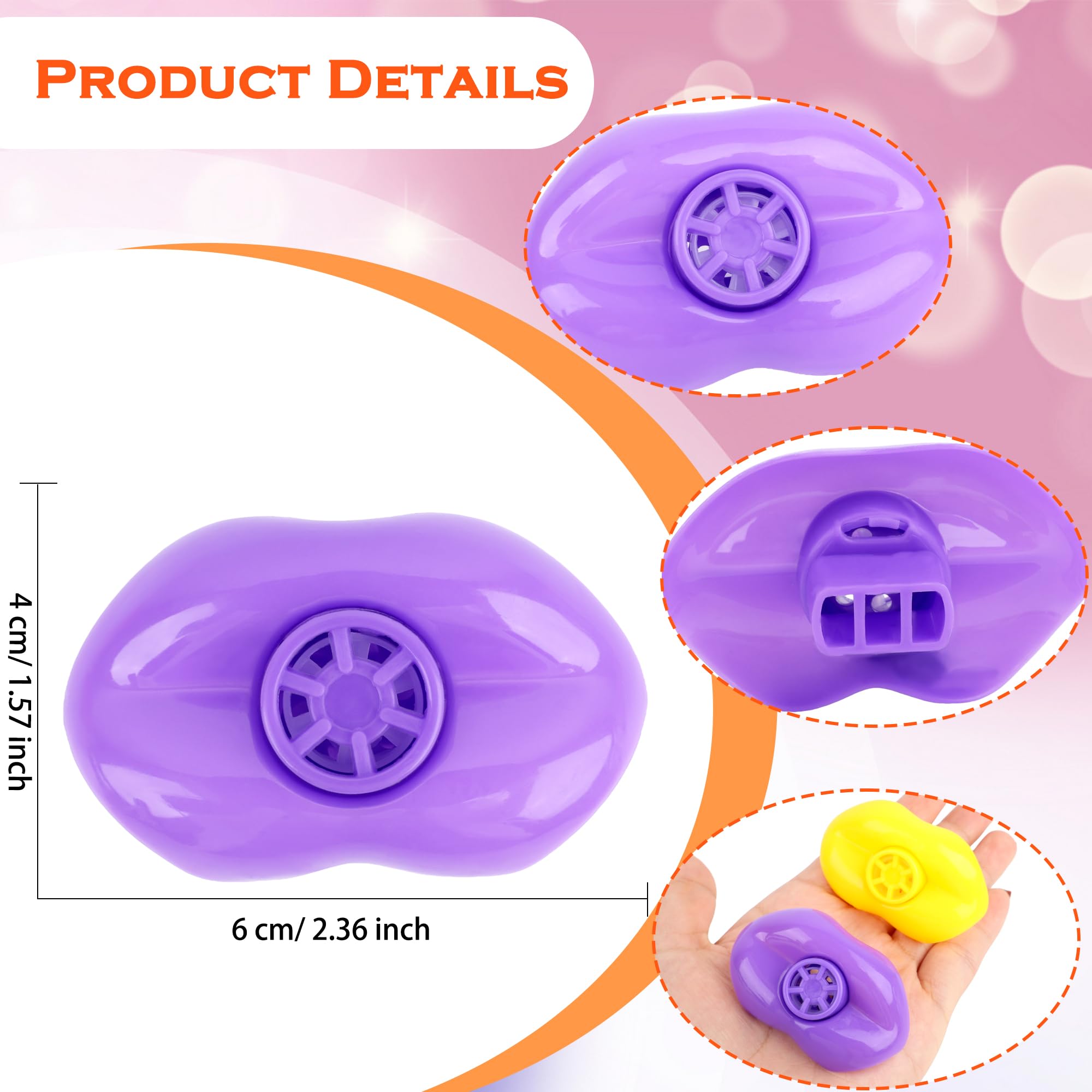 Hoarost 120 Pcs Lip Whistles Multicolored Plastic Siren Lip Whistle Funny Whistles Noise Maker Toys for Kids Birthday Christmas New Year Noisemaker Party Favors Goody Bag Fillers