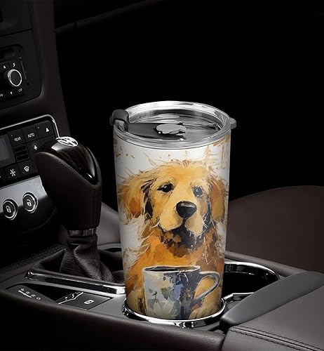 Miniatura 5 de Regalos de Golden Retriever de 20 onzas para los amantes de los perros, regalos de café para los amantes del café, fresco, divertido, lindo vaso de