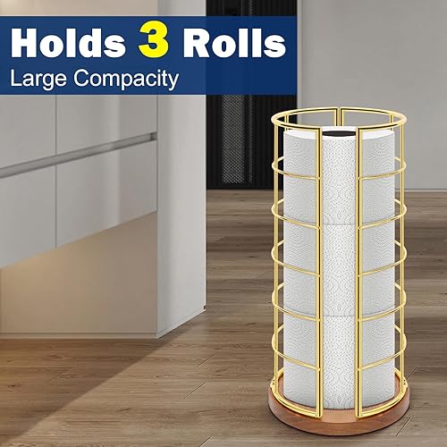 Miniatura 3 de NearMoon Soporte organizador de papel higiénico, almacenamiento independiente de 3 rollos de pañuelos, accesorio de baño de metal, soporte de rollo