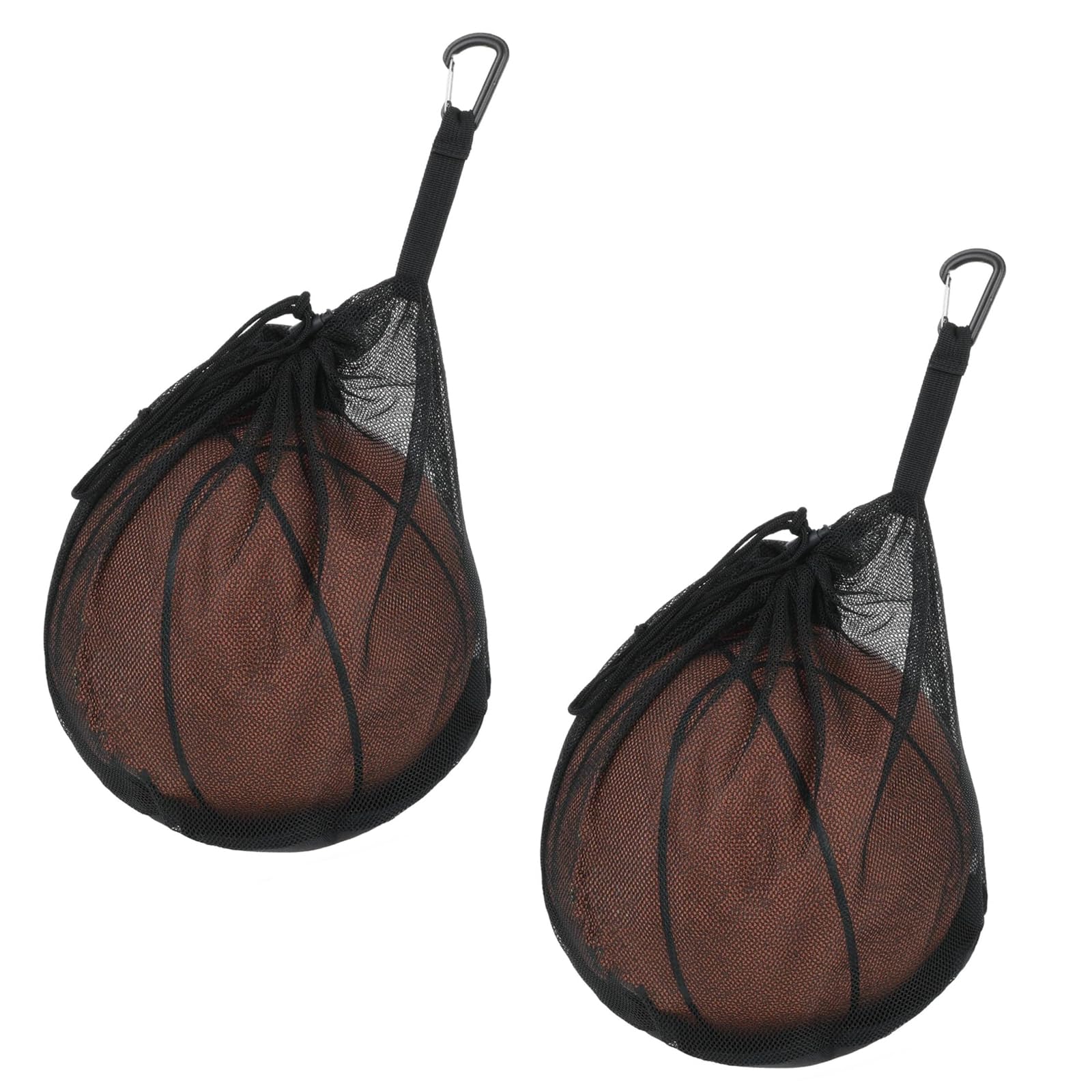 KxrTpx 2Pcs Ball Bags, Football Bag for Balls, Basketball Bag, Sports Ball Storage with Zipper Pockets and Double Hook, Secure Transport for Training Sessions and Outdoor Activities