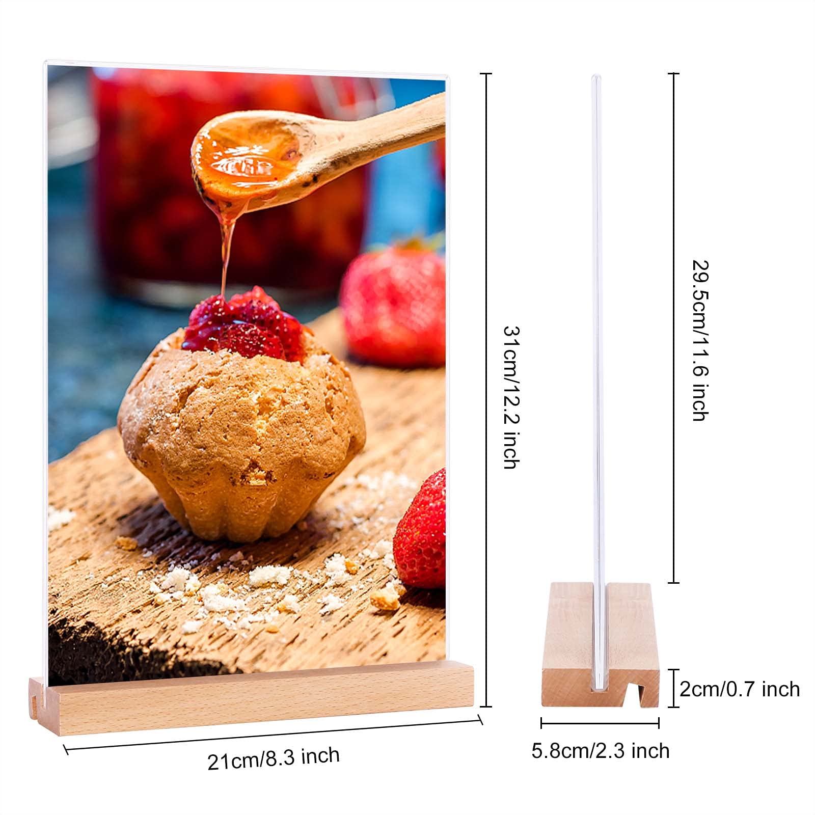 Lot de 5 Présentoirs de Table A4 Acrylique Transparent Forme T L pour Menus Restaurants