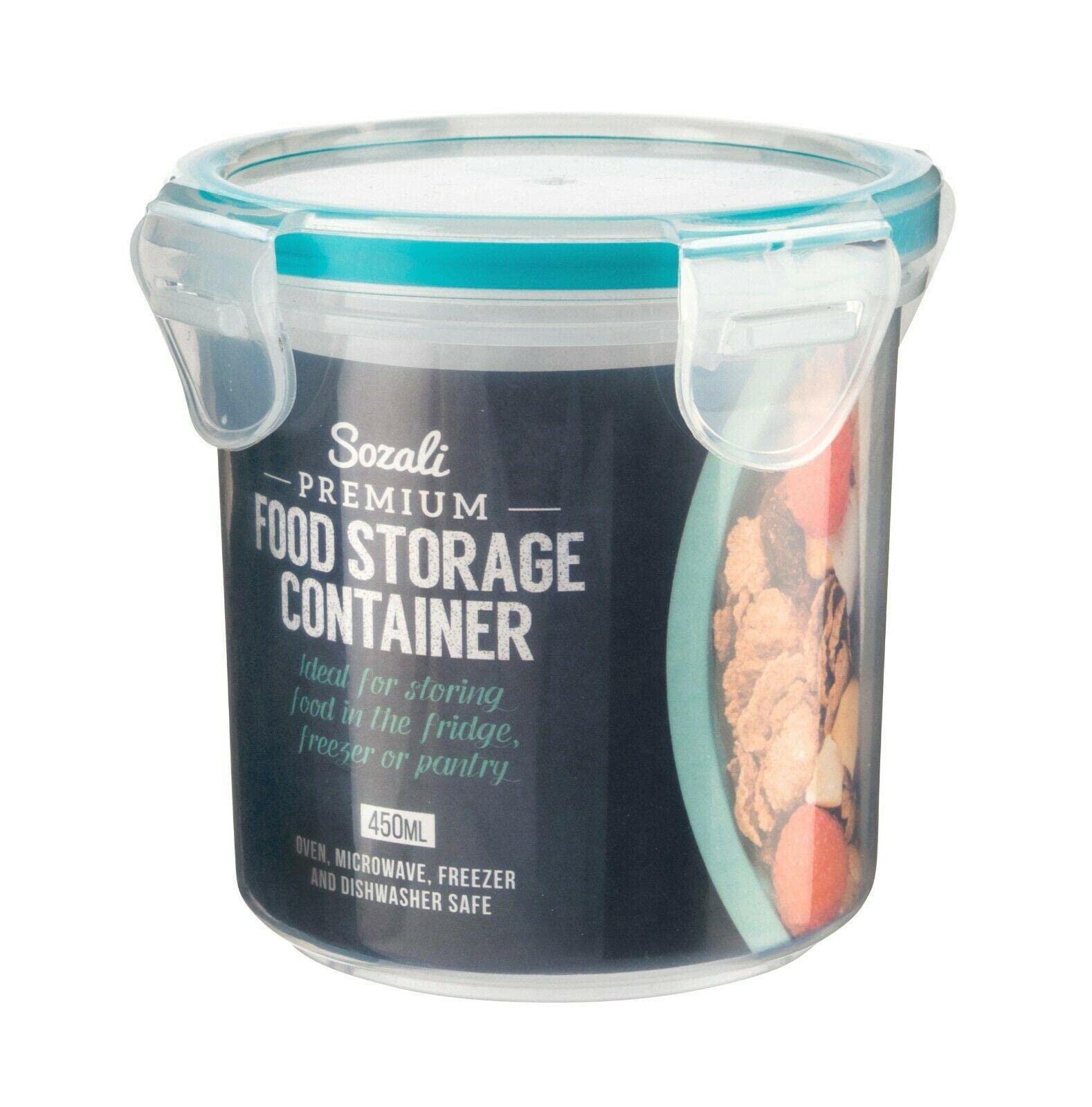 Mantraraj Premium 450Ml Round Food Storage Container Clip Lock Lock Kitchen Food Handy Suitable For Baking Supplies, Cheerios, Oats, Pasta, Cereal, Rice, Flour, Sugar, Coffee, Tea, Snacks