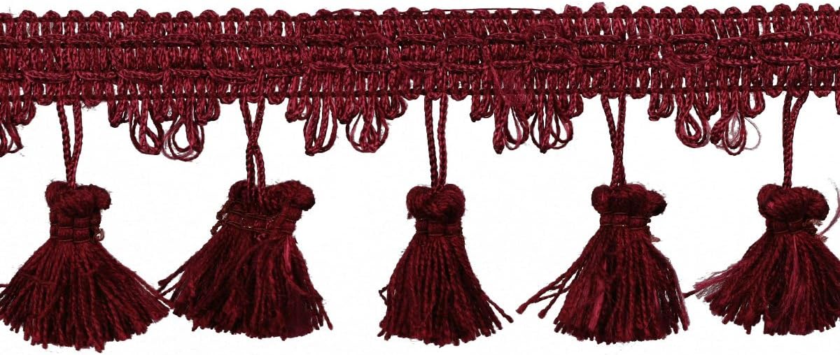 55mm Tassel Fringe,Toledo Wine, 6 YDS