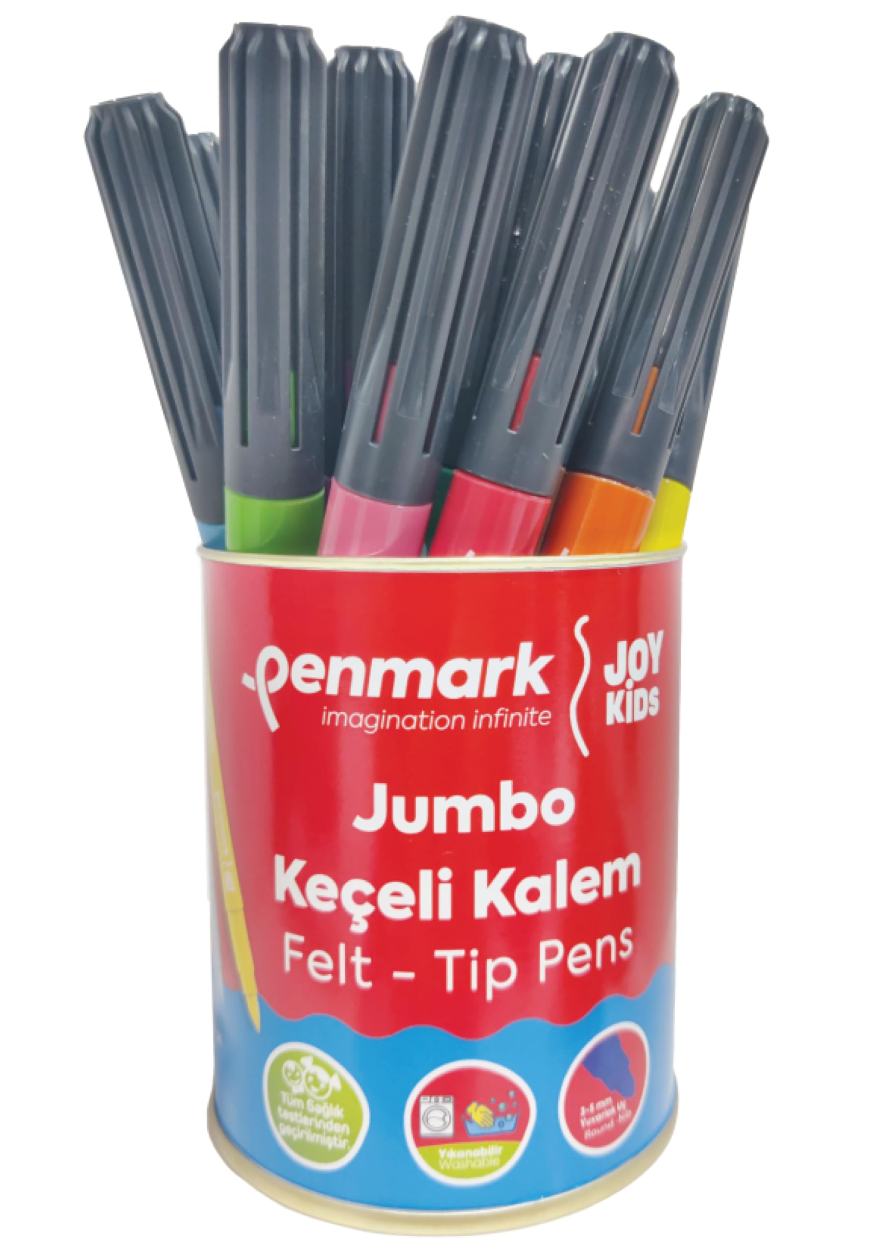 Penmark Süper Yıkanabilir Jumbo Keçeli Kalem 18'li Metal Kutu