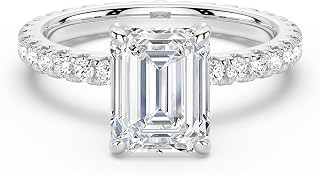 MSBLUE® Emerald Moissanite Eternity Ring