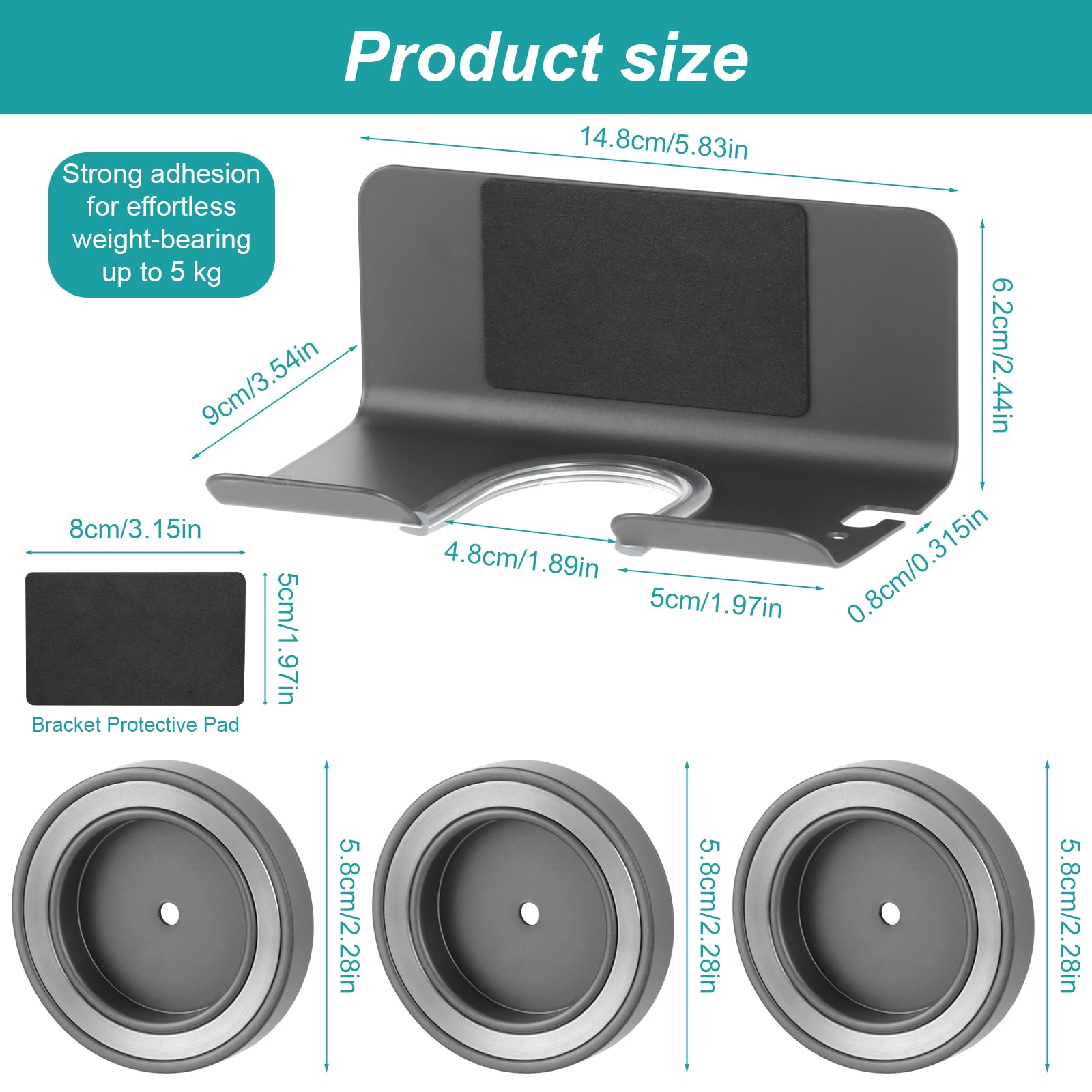 Supporto per asciugacapelli compatibile con Dyson, supporto per asciugacapelli senza foratura, compatibile con Dyson, supporto da parete compatibile con lega di alluminio Supersonic, gestione dei
