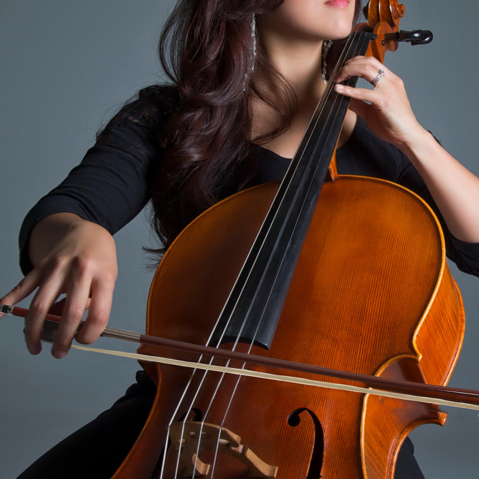 VICASKY Accessories Violoncello Professional Instrument - 2pcs Cello Bow Carbon Fiber Accessories Music Violoncello Parts Professional Violin Bows Full Size 1/8 Well Balanced Instrument Accessory