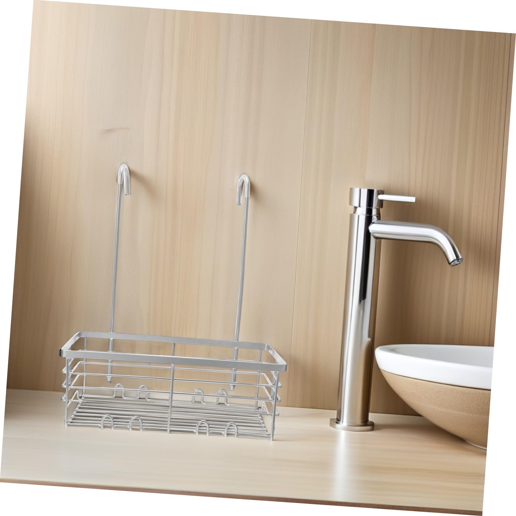 Estante Ganchos Ducha Colgante de Acero con 4 Inoxidable