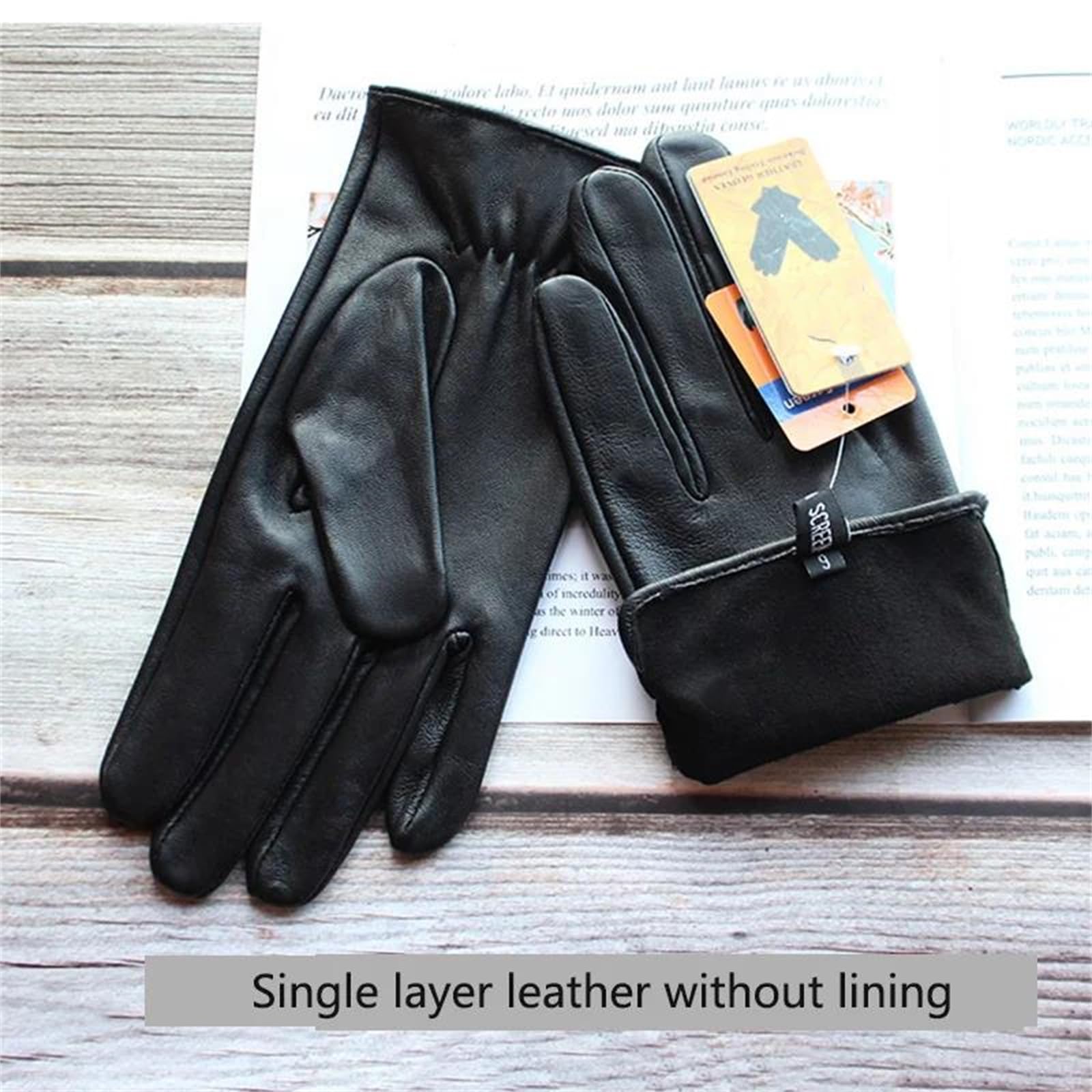 Guantes de piel de oveja auténtica para hombre, delgados, sin forro, para pantalla táctil, mensajes de texto, verano, conducción, motocicleta, equitación