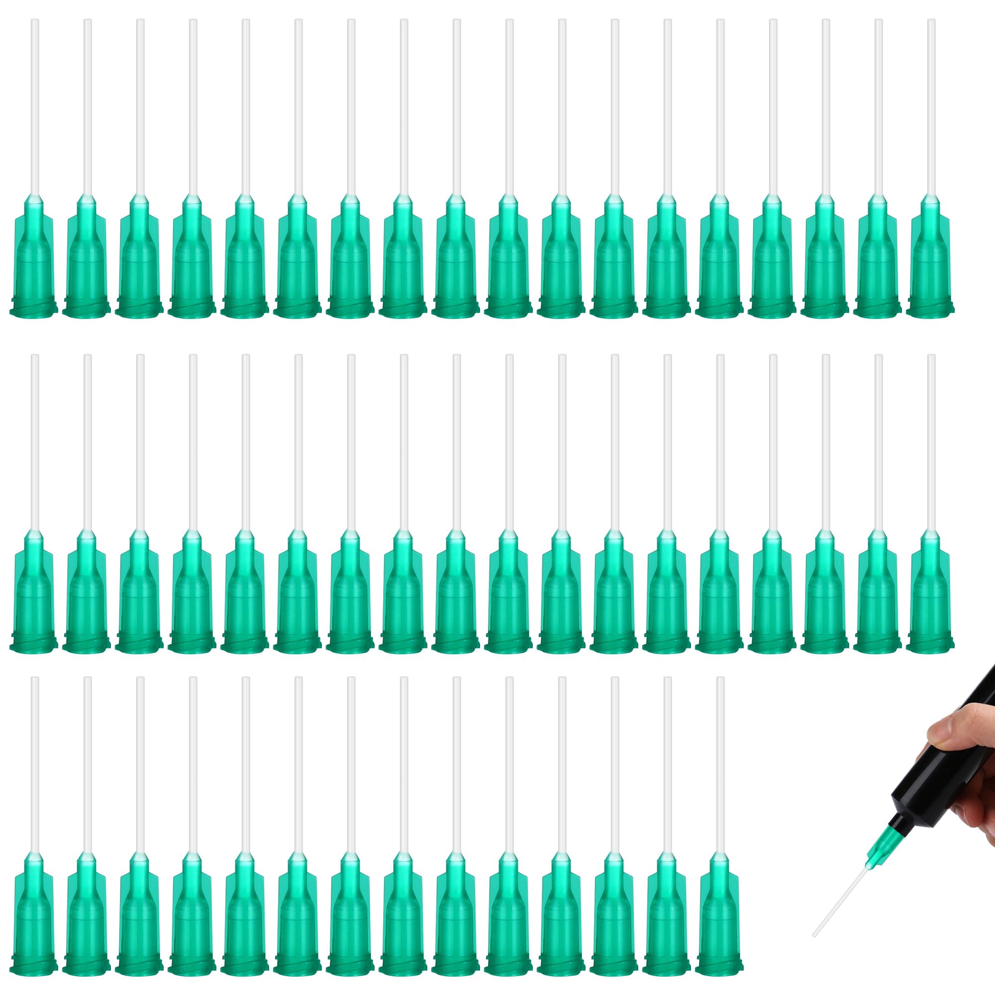 SKYPRO Versatile Plastic Dispensing Needles Heat-Resistant Blunt Tip - Pack of 50, Luer Lock 18G 1 Inch - Great for DIY Artwork, Oiler Bottles, and Craft Projects