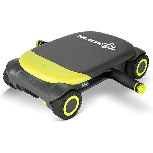 WONDER CORE Slide Fit, Ab Roller Board with 4 Wheels, Automatic Rebound Abdominal Wheel for Core Workout, Ab Exercise Equipment, Abdominal Exerciser, Heroboard Fitness Rolling Board with Knee Pad