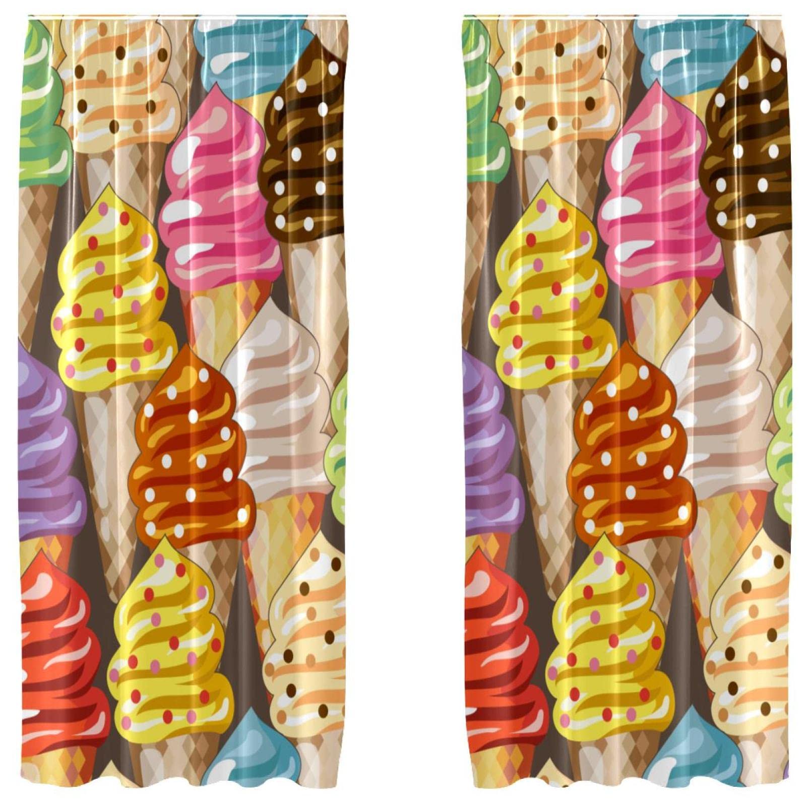 Cortinas opacas de helado infantiles de 55x84 para dormitorio