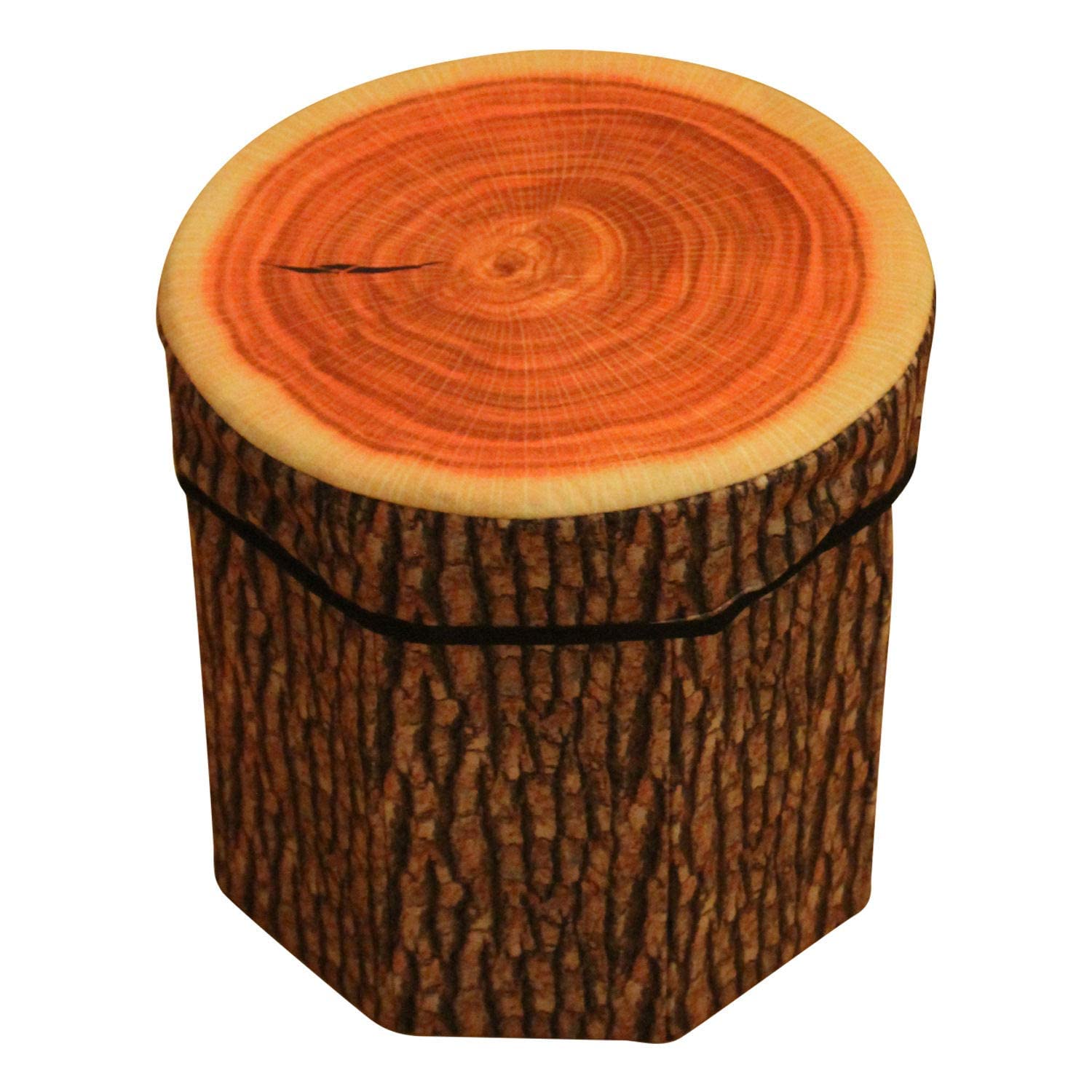 RKR Multi-Functional Folding Storage Ottoman Box Organizer Cum Stool with Seat Cushion, Storage Boxes for Toys for Kids (Tree)