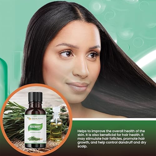 Miniatura 6 de Aceite esencial de romero, sin OMG, libre de crueldad, ideal para cuidado de la piel, cuidado del cabello, aromaterapia, aceite de masaje y