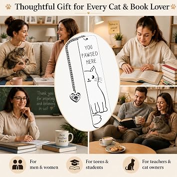 Cat Lover Gifts for Women Men Cute Cat Bookmarks for Girls Boys CAT Mom Dad