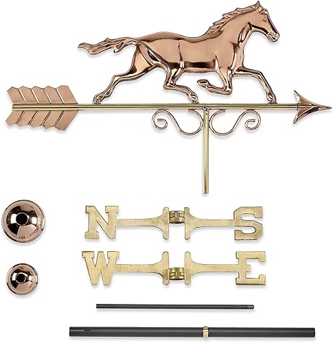 Miniatura 5 de Good Directions Veleta de caballo al galope, cobre puro