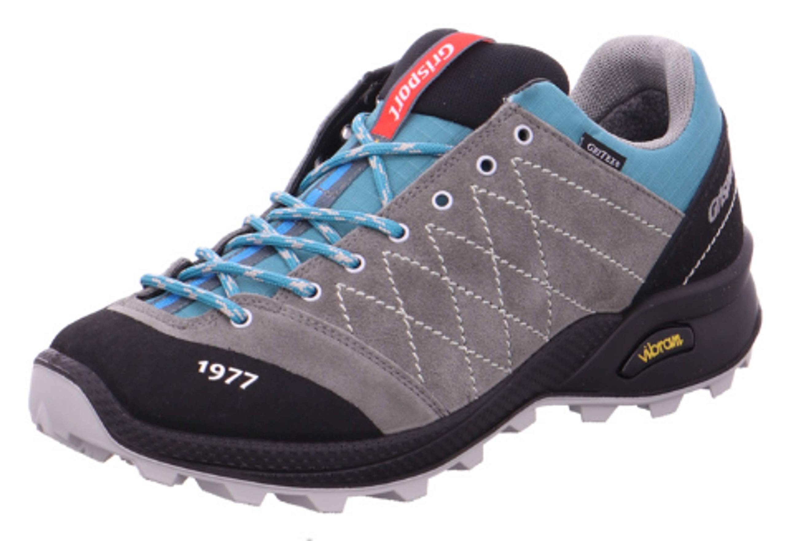 Grisport Tundra Vesuvio, scarpe unisex in vera pelle, con lacci, colore: antracite/turchese, Grigio (grigio.), 42 EU